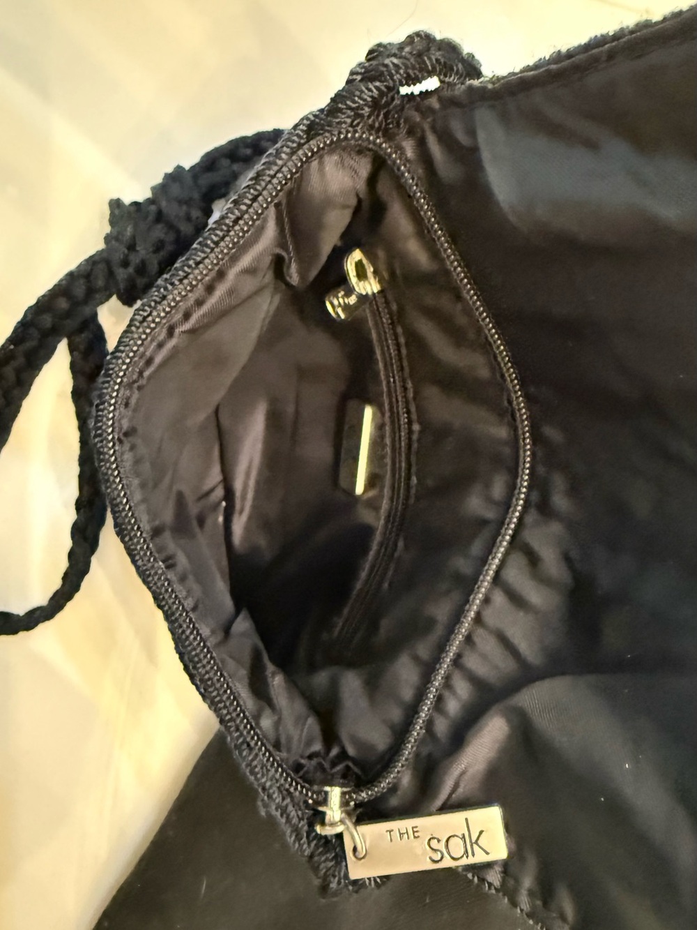 The Sak Black Nylon Shoulder Bag with Braided Strap